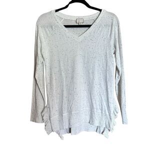 Postmark Anthropologie Tunic Top Womens XS Multicolor Speckled Stretch Blouse